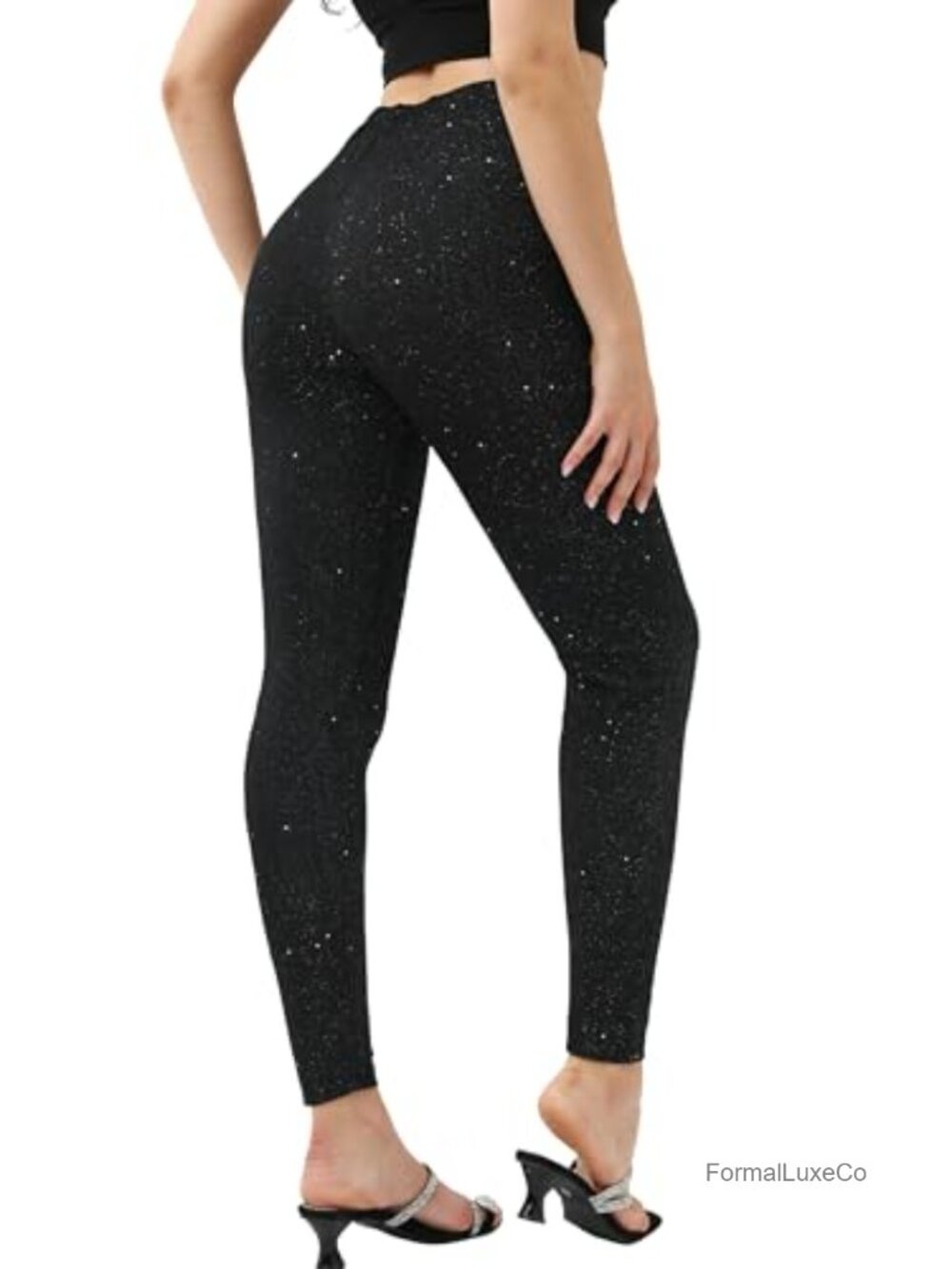 Sequin Party Leggings High Waisted Sparkly Glitter Pants